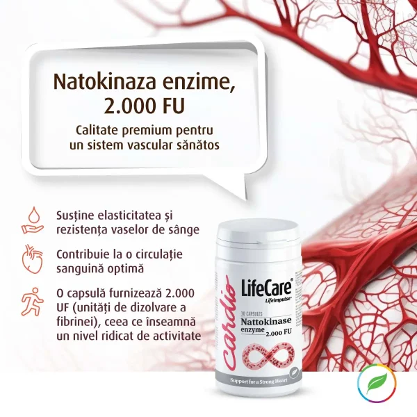 Natokinaza enzime, 2.000 FU, Life Care® - imagine 2